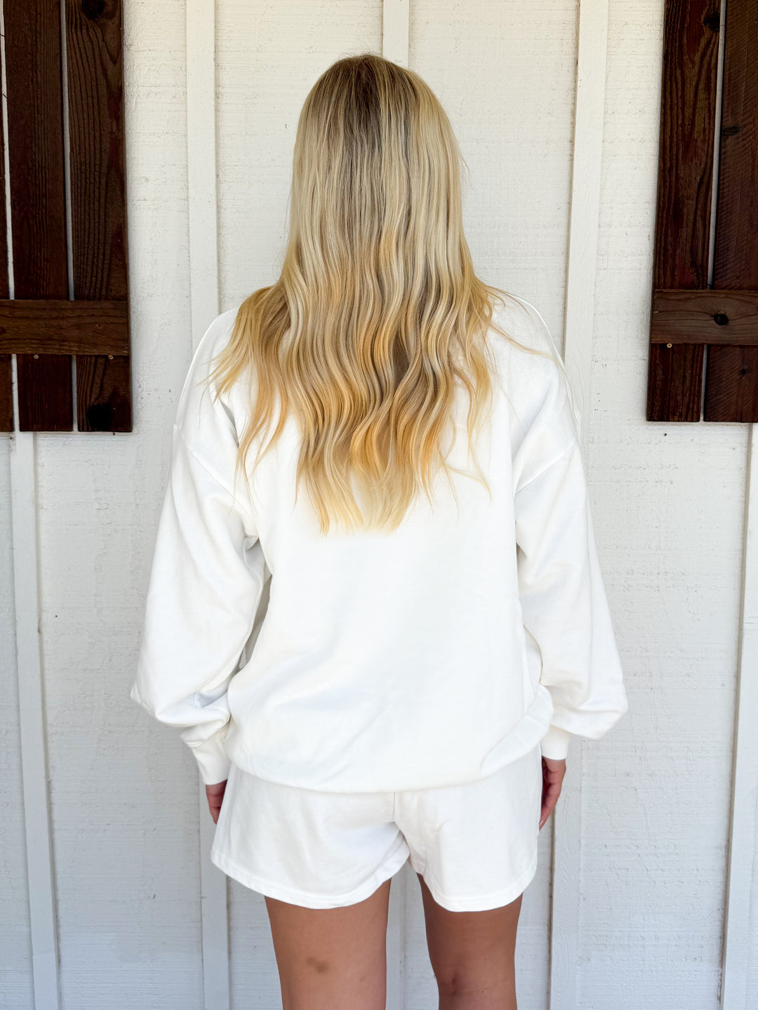 Lulu Mac Terry Mockneck Top - White