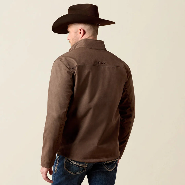 Ariat Men's Vernon Softshell Jacket - Wren Faux Leather
