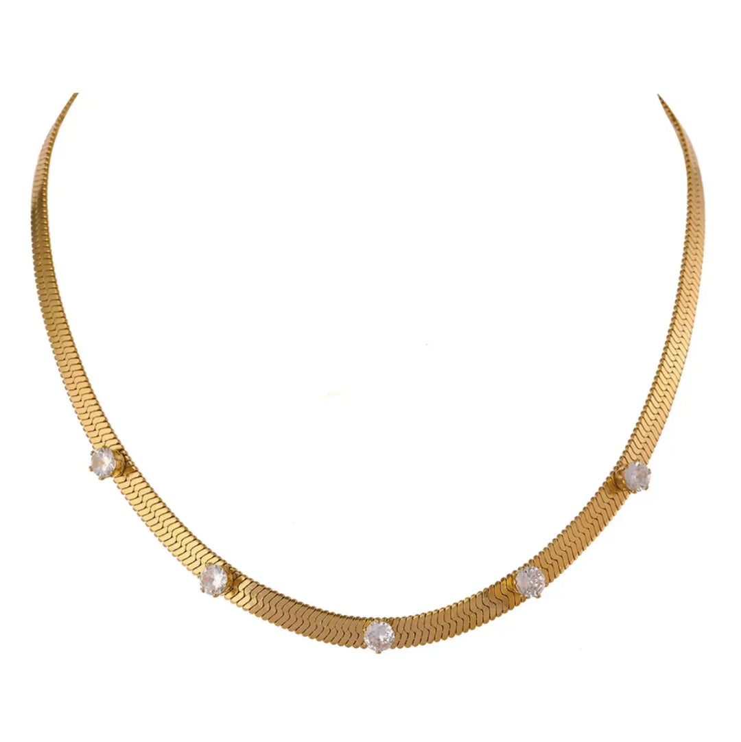 HJ Pave Herringbone Necklace