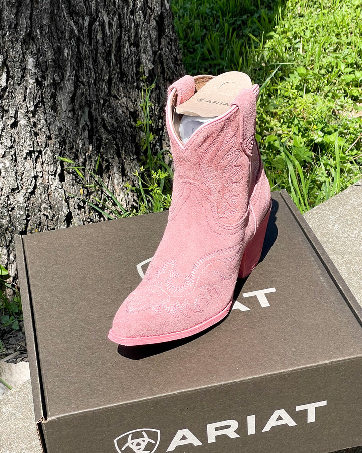 Arait Women's Chandler Western Boots - Carnation Pink Suede