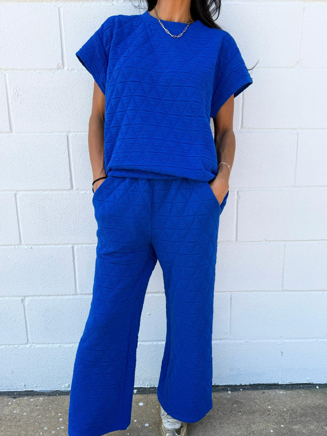 The Blanco Blue Quilted Set