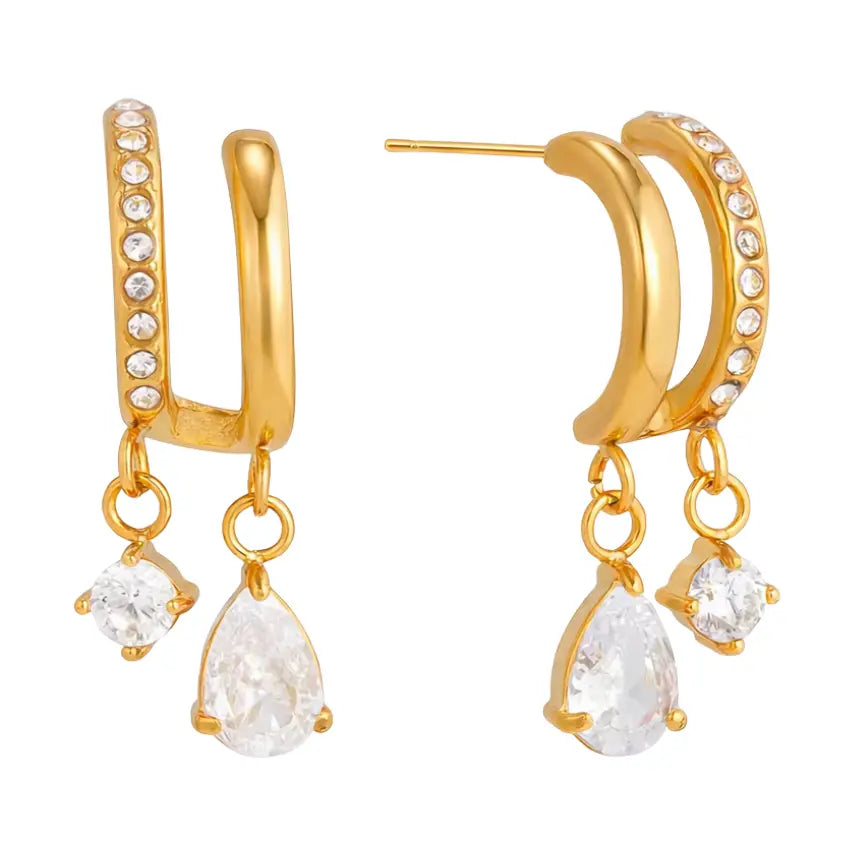 HJ Mallori Charm Hoop Earrings