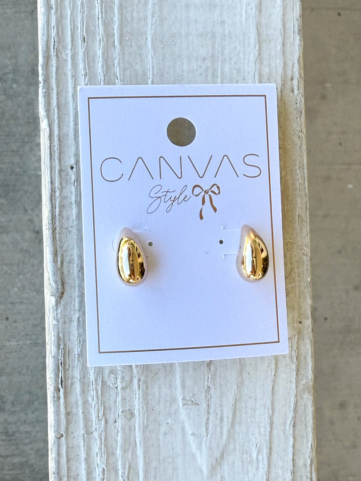 Icon Mini Puffed Teardrop Stud Earrings