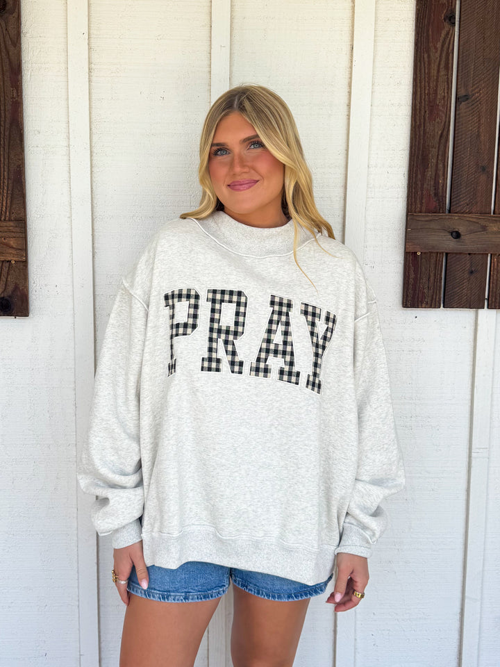 The Gingham Pray Mockneck