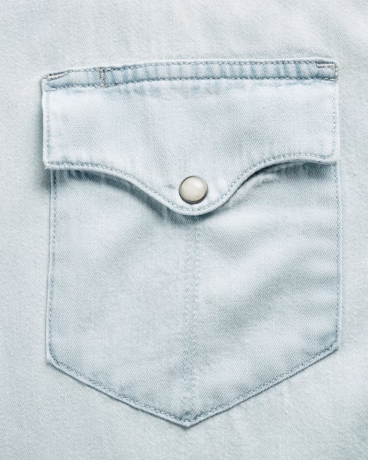 Men's Tecovas Denim Pearl Snap SS Shirt