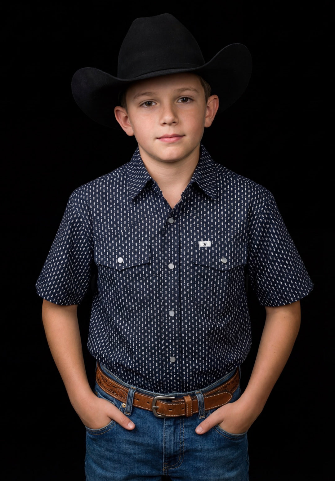 BR Boys Ferrell Cash SS Snap Shirt