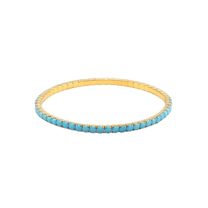HJ 3mm Gold Stretchy Tennis Bracelet