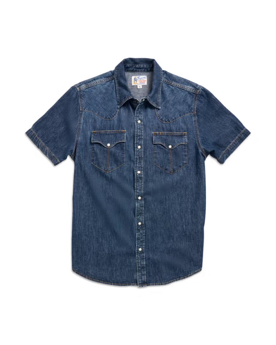 Men's Tecovas Denim Pearl Snap SS Shirt