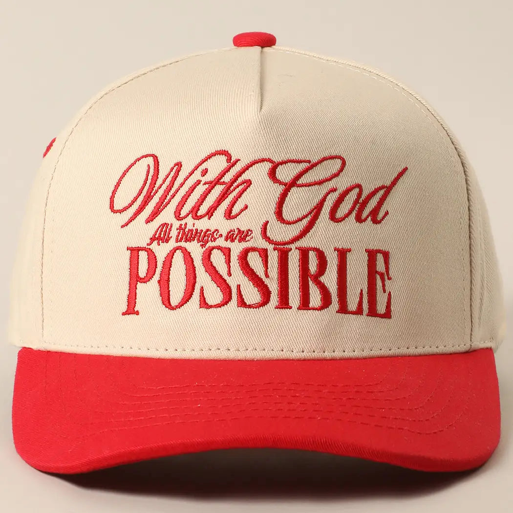 With God All Possible Embroidery Cap