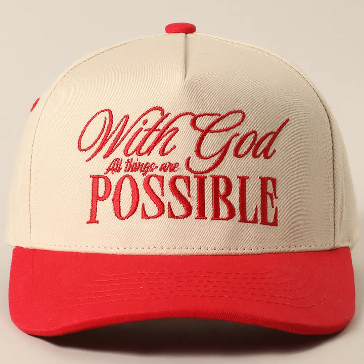 With God All Possible Embroidery Cap