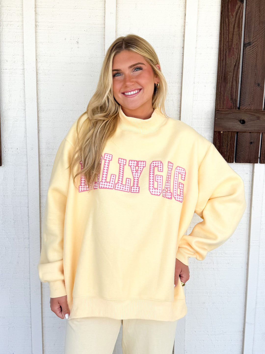 The Dilly Dally Gingham Sweatshirt