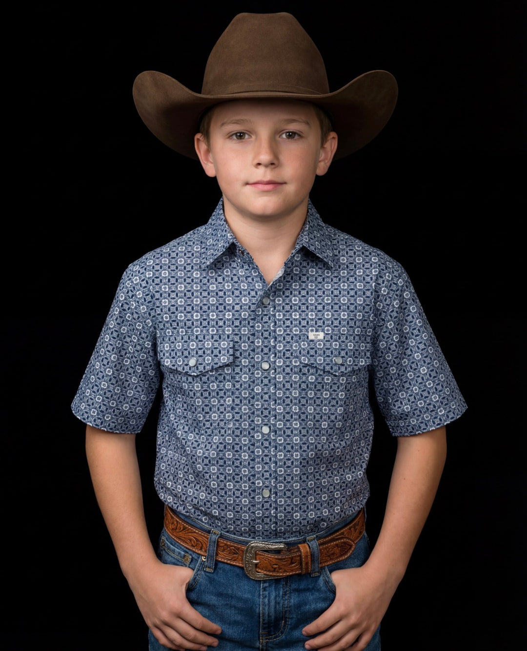 BR Boys Ferrell Emerson SS Snap Shirt