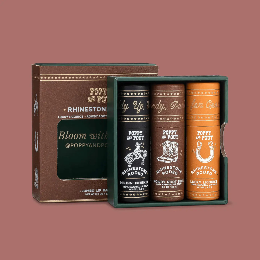 Poppy & Pout Lip Balm Trio - Rhinestone Rodeo