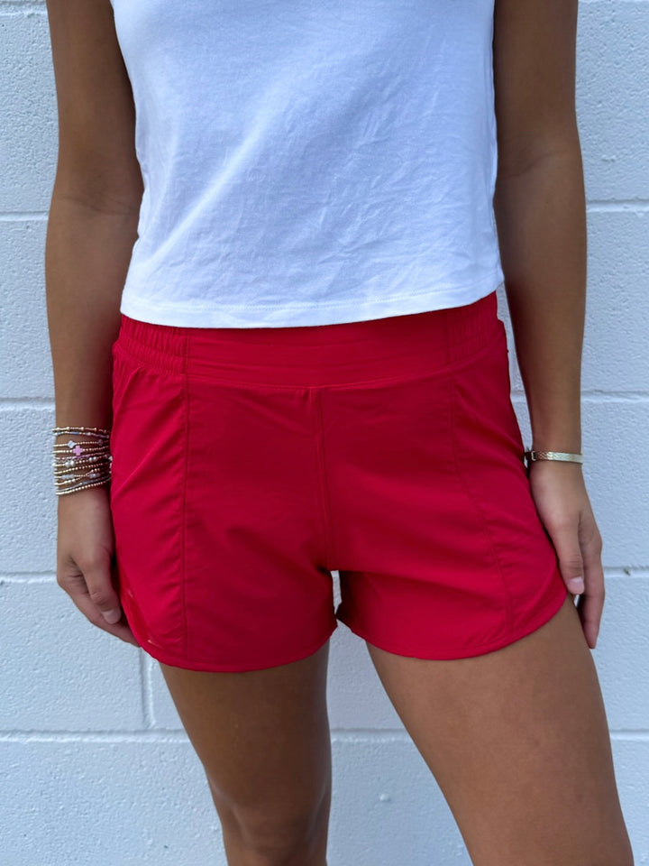 The Rae Side Mesh Shorts - True Red