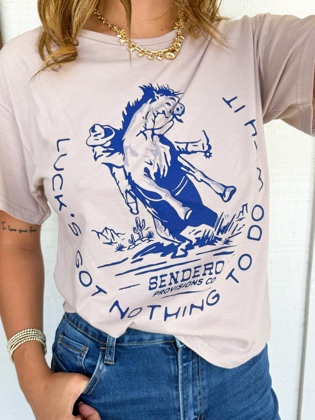 Sendero No Luck Basic Tee - Sand