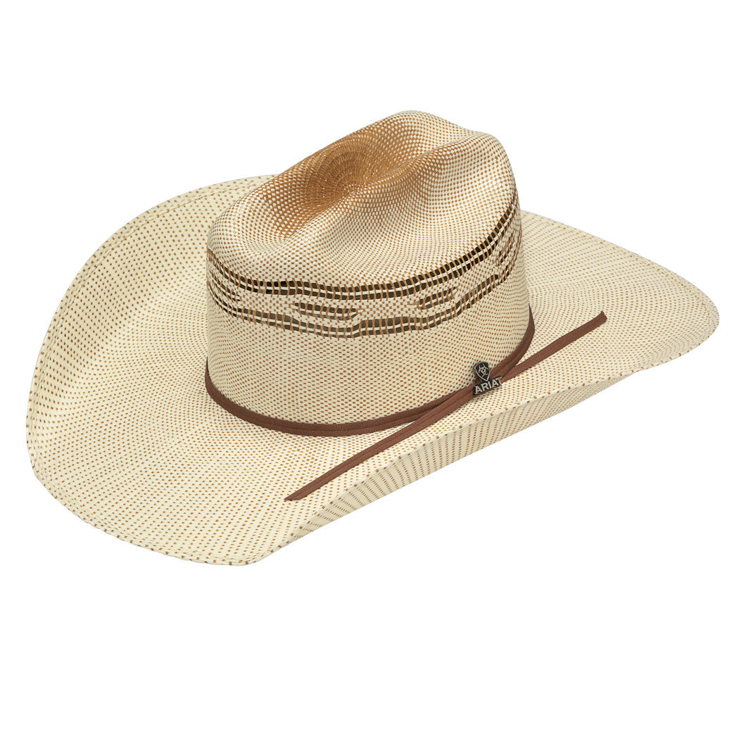 Ariat Bangora Ivory/Tan 2 Cord Golden Brown Band Double S Hat