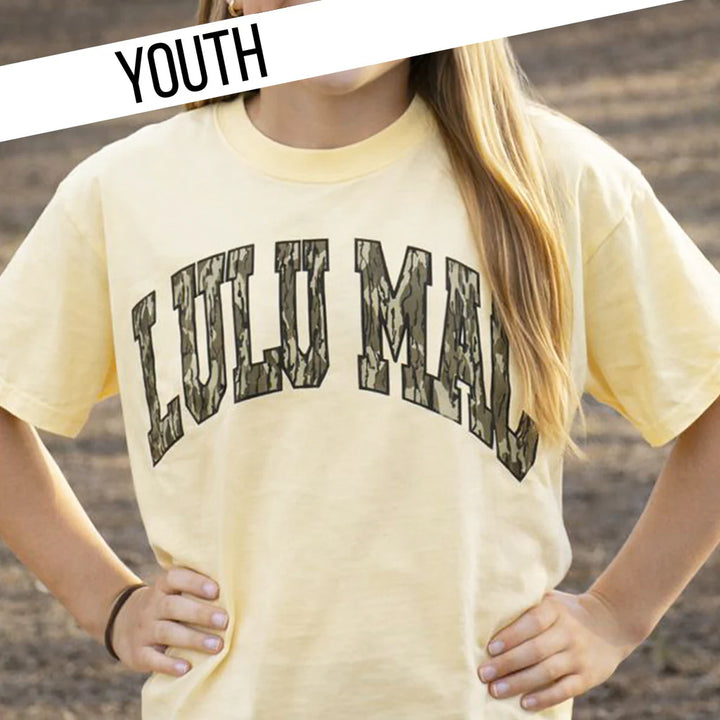 BR Youth Lulu Mac Mossy Oak Logo Tee
