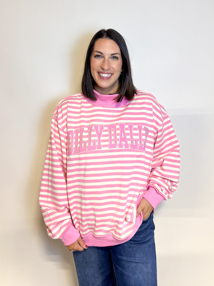 The Dilly Dally Striped Sweatshirt