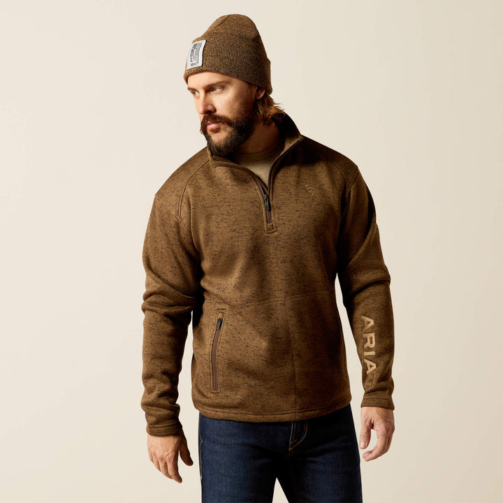 Ariat Men's Caldwell Logo Quarter Zip Sweater