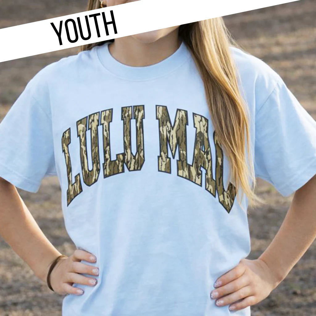 BR Youth Lulu Mac Mossy Oak Logo Tee