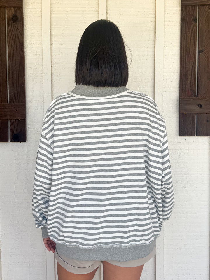 The Mama Striped Mockneck