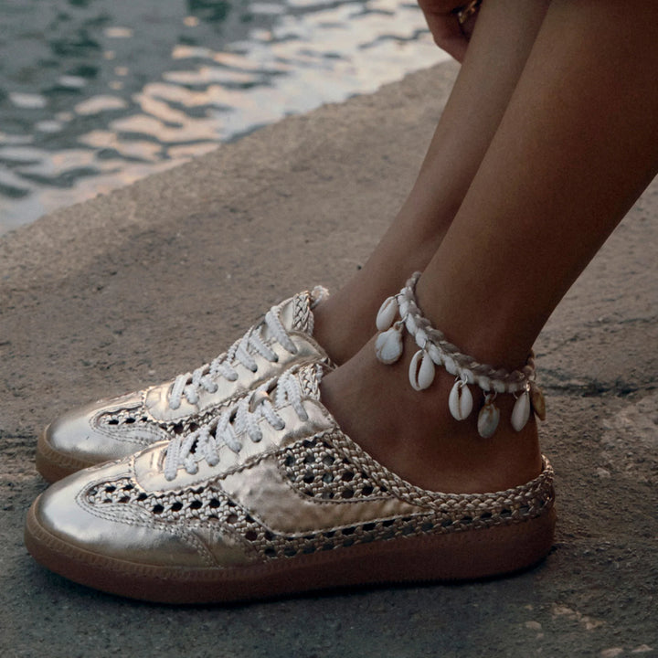 Dolce Vita Notice Slide Woven Sneaker - Gold