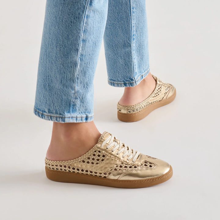 Dolce Vita Notice Slide Woven Sneaker - Gold
