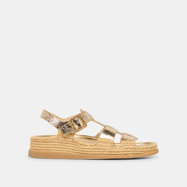 Dolce Vita Shenna Sandals - Gold Distressed Leather