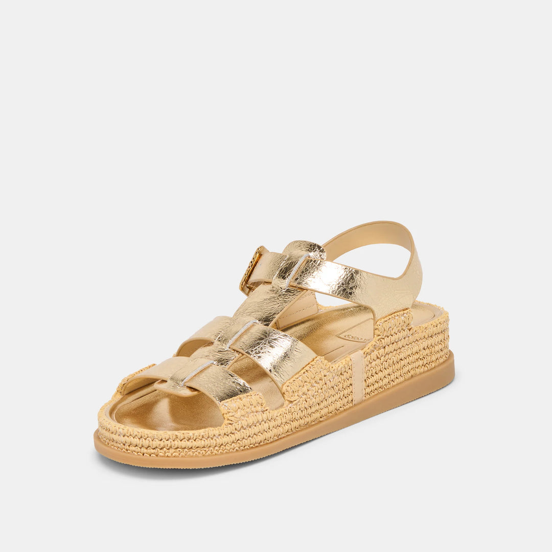 Dolce Vita Shenna Sandals - Gold Distressed Leather