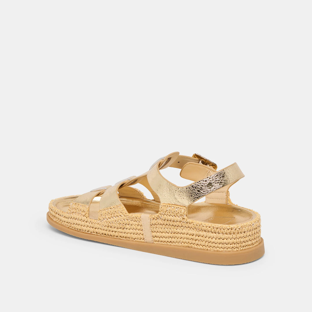 Dolce Vita Shenna Sandals - Gold Distressed Leather