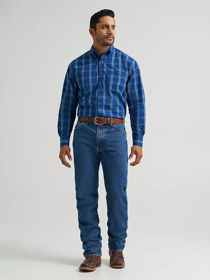 Wrangler Men's George Strait Two Pocket LS Stretch Shirt