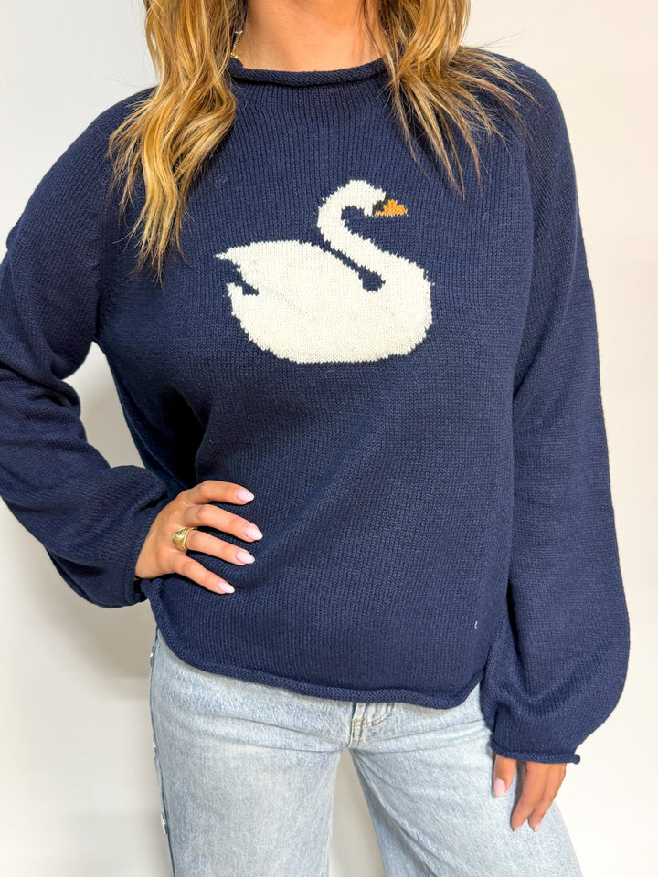 The Preppy Swan Sweater