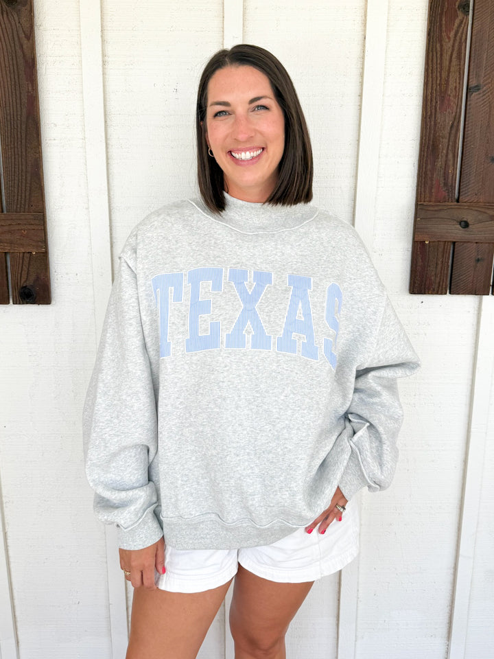 The Texas Stripe Mock Neck Sweatshirt