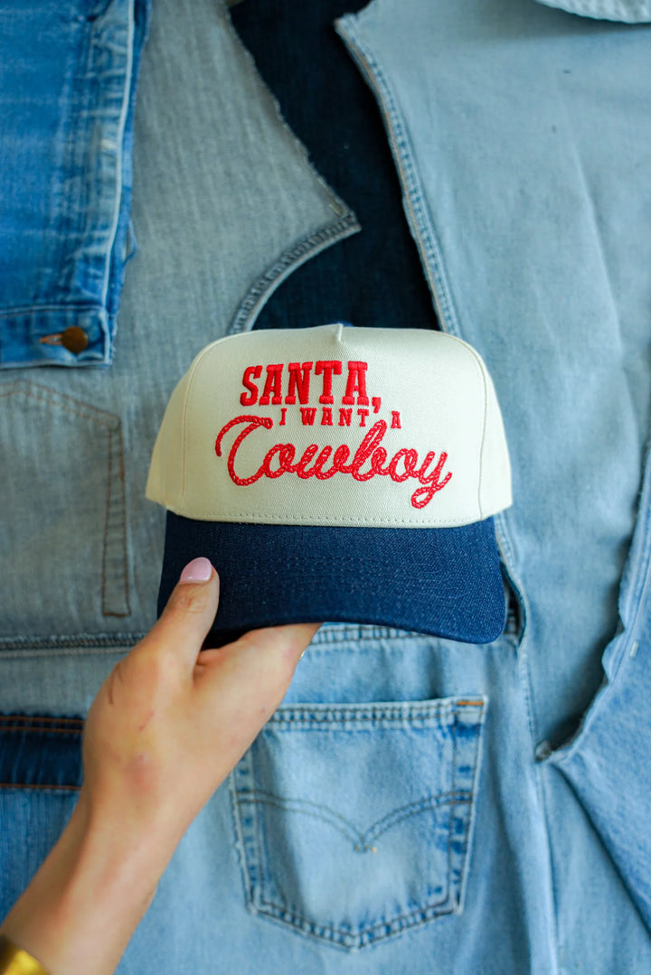 Santa, I Want A Cowboy Canvas Cap