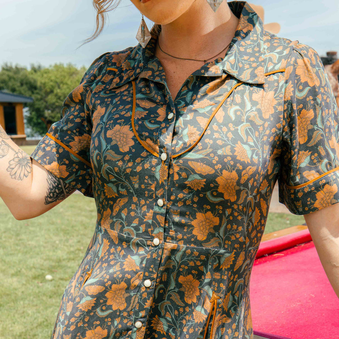 Sendero La Dahlia Dress - Copper Floral