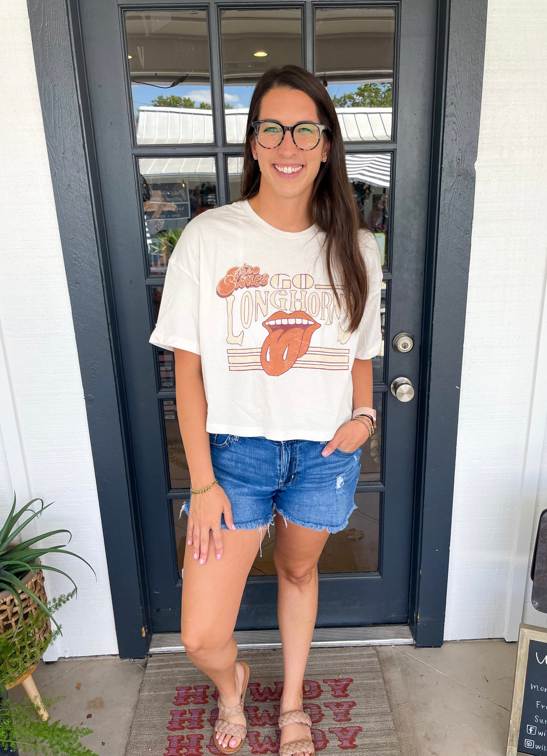 The Rolling Stones Texas Longhorns Cropped Tee