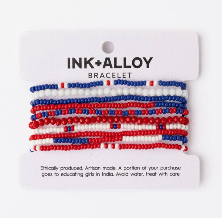 Ink & Alloy Gameday Color Block Beaded Stretch Bracelets