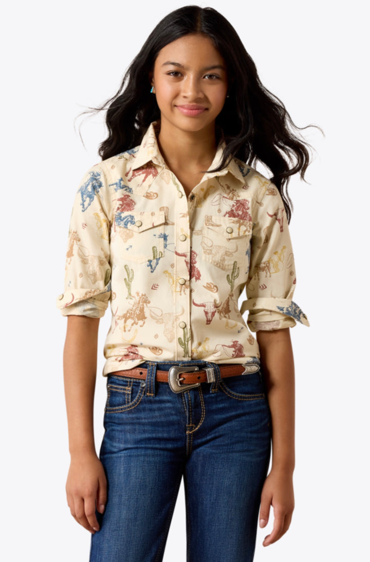 Ariat Girl's Ranch Tale Western LS Snap Shirt
