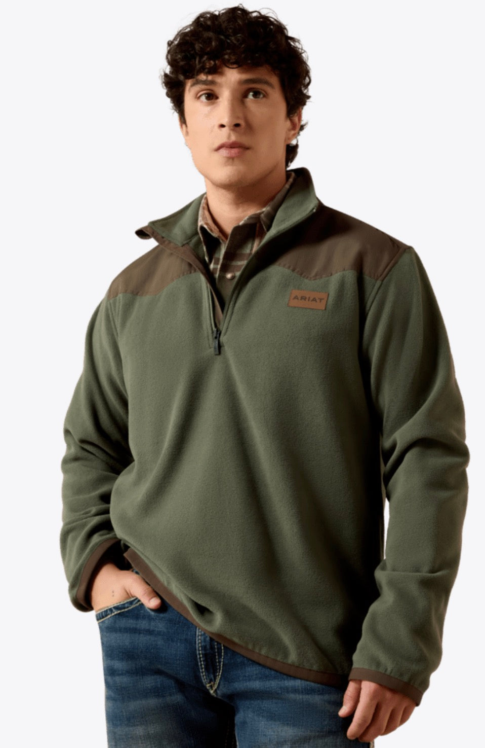 Ariat Men's Basis Fleece Pullover - Thyme Desert