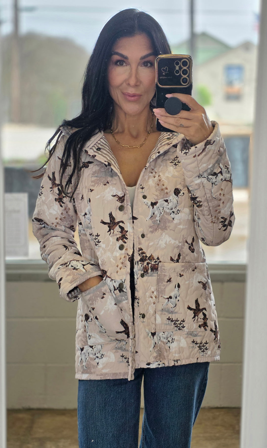 Ida Mae Home Cattle Drive Rose Quilted Jacket