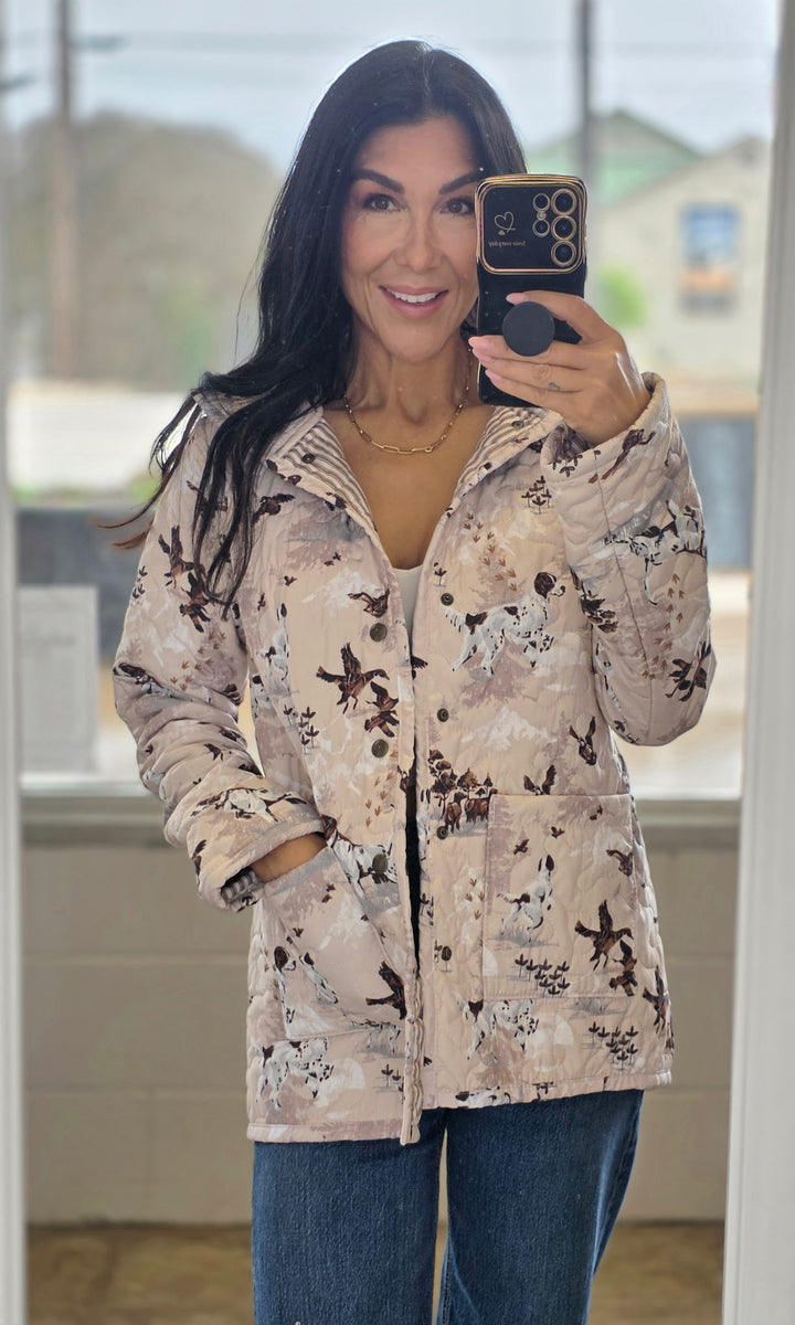 Ida Mae Home Cattle Drive Rose Quilted Jacket