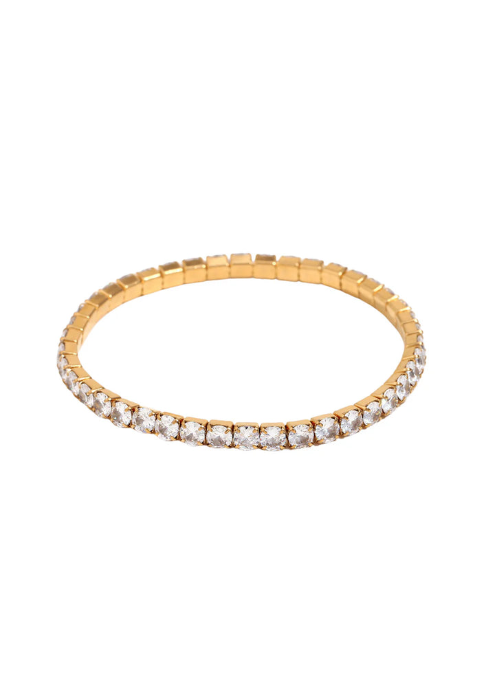 HJ 4mm Gold Stretchy Tennis Bracelet