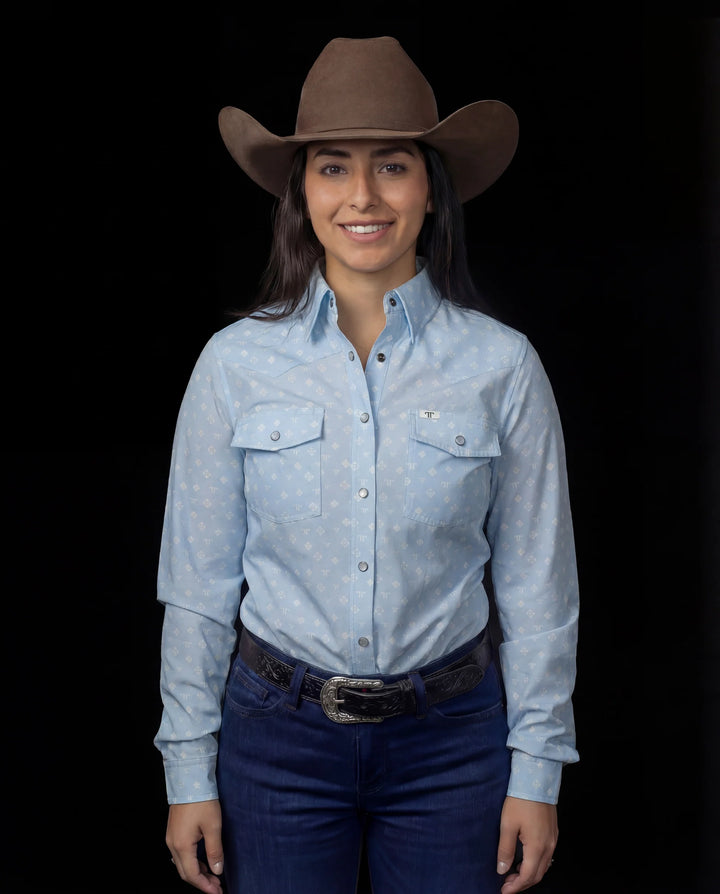 The Ferrell Women's Remi Long Sleeve Pearl Snap Shirt