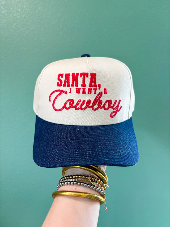 Santa, I Want A Cowboy Canvas Cap
