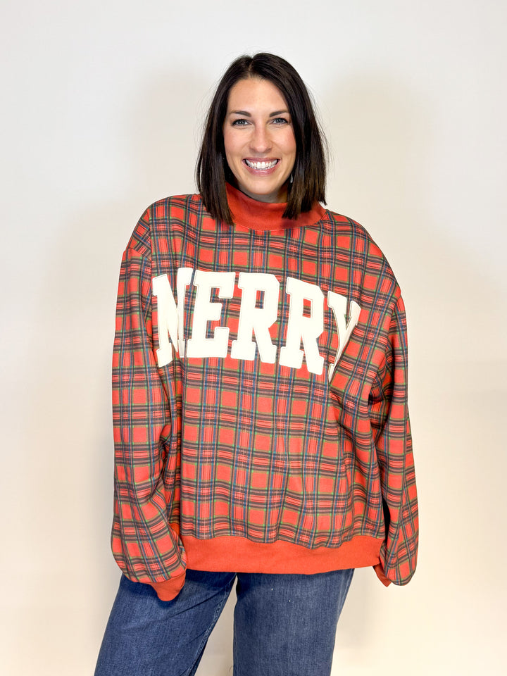The Merry Plaid Mockneck
