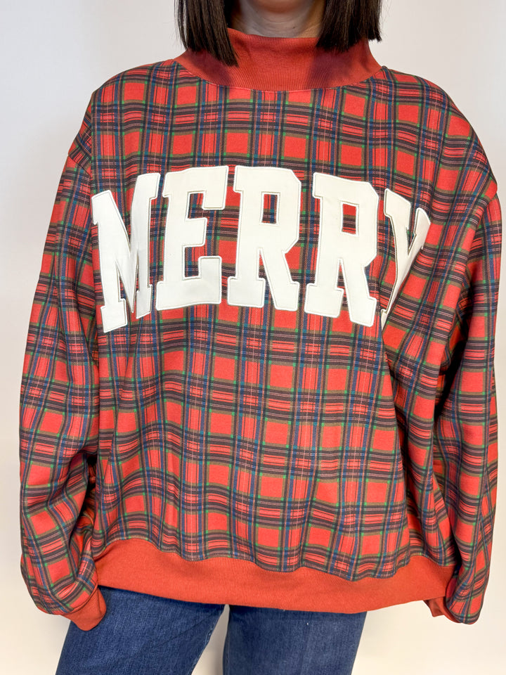 The Merry Plaid Mockneck