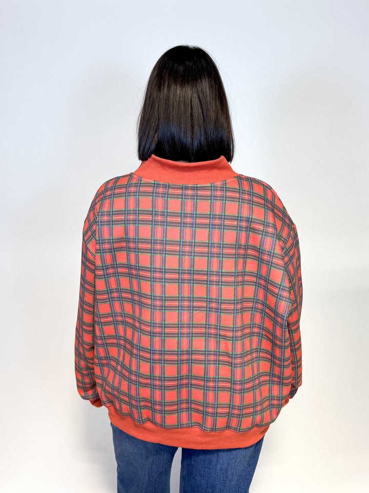 The Merry Plaid Mockneck