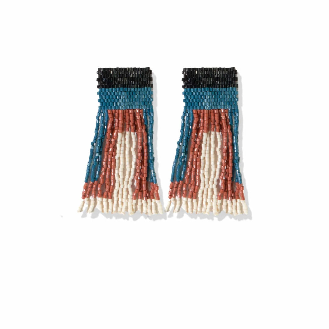 Ava Beaded Fringe Earrings