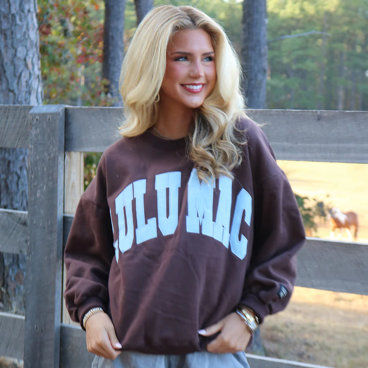 The Lulu Mac Stitched Sweatshirt - Brown