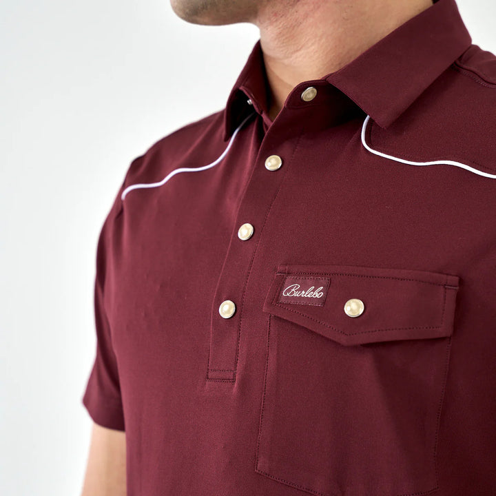 Burlebo Pearl Snap Performance Polo